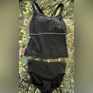Lands’ End Black Tankini Size 12